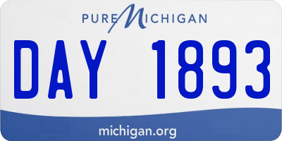 MI license plate DAY1893