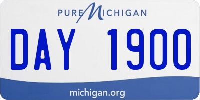 MI license plate DAY1900