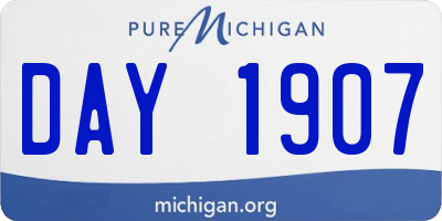 MI license plate DAY1907