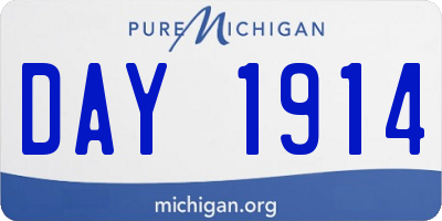 MI license plate DAY1914