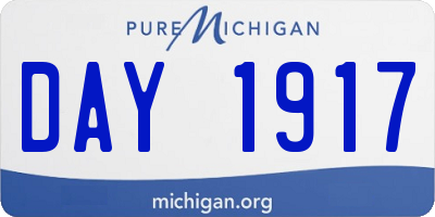 MI license plate DAY1917