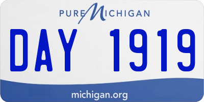 MI license plate DAY1919