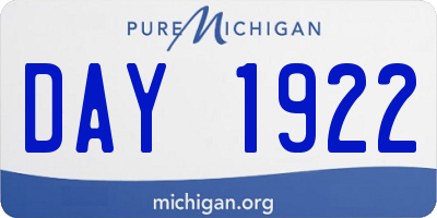 MI license plate DAY1922