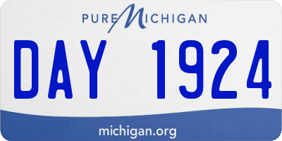 MI license plate DAY1924