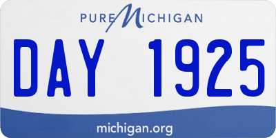 MI license plate DAY1925