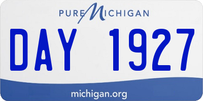 MI license plate DAY1927