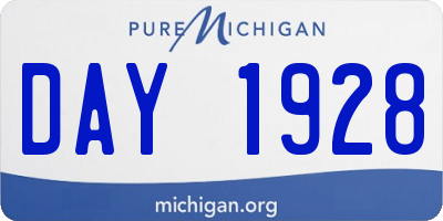 MI license plate DAY1928