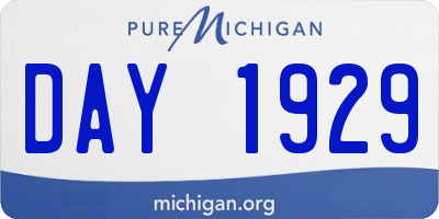 MI license plate DAY1929