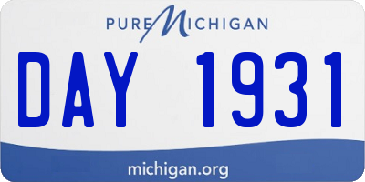 MI license plate DAY1931