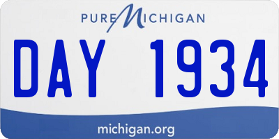 MI license plate DAY1934