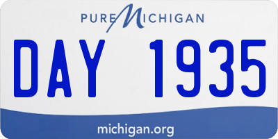 MI license plate DAY1935