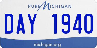 MI license plate DAY1940