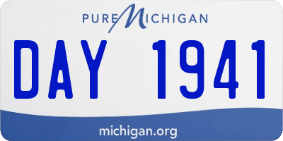MI license plate DAY1941