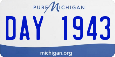 MI license plate DAY1943