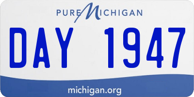 MI license plate DAY1947