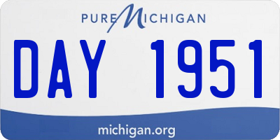 MI license plate DAY1951