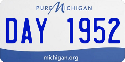 MI license plate DAY1952