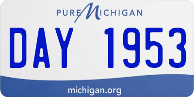 MI license plate DAY1953