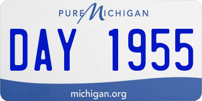 MI license plate DAY1955