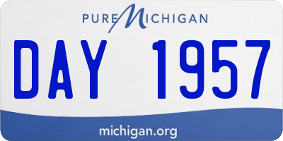 MI license plate DAY1957