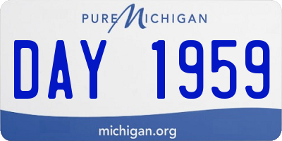 MI license plate DAY1959