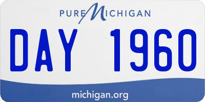 MI license plate DAY1960