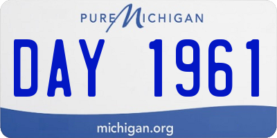 MI license plate DAY1961