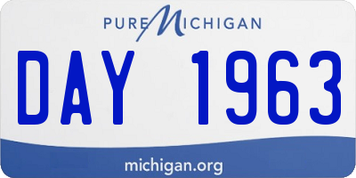 MI license plate DAY1963
