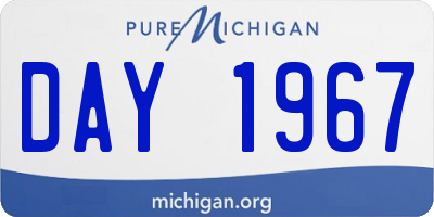 MI license plate DAY1967