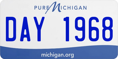 MI license plate DAY1968