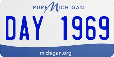 MI license plate DAY1969