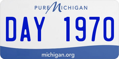 MI license plate DAY1970