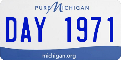 MI license plate DAY1971