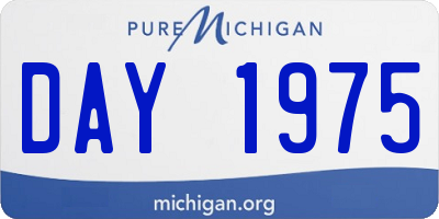 MI license plate DAY1975