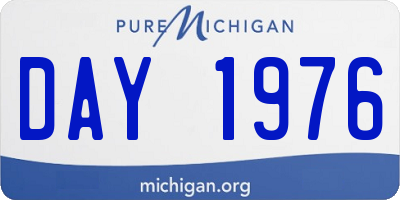 MI license plate DAY1976