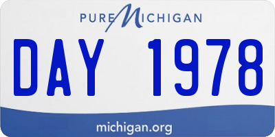 MI license plate DAY1978