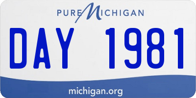 MI license plate DAY1981