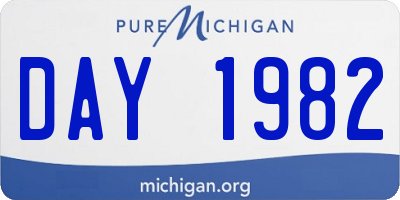 MI license plate DAY1982