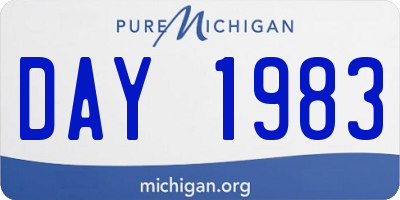 MI license plate DAY1983