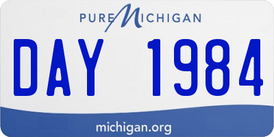 MI license plate DAY1984