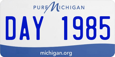 MI license plate DAY1985