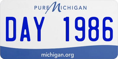 MI license plate DAY1986