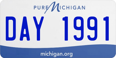 MI license plate DAY1991
