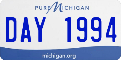 MI license plate DAY1994