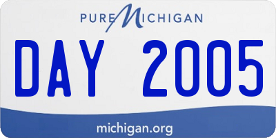 MI license plate DAY2005