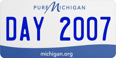 MI license plate DAY2007
