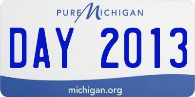 MI license plate DAY2013