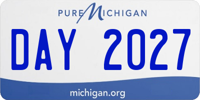 MI license plate DAY2027