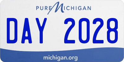 MI license plate DAY2028
