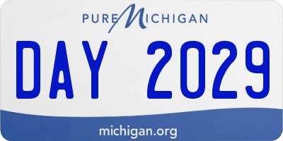 MI license plate DAY2029